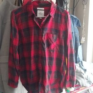 American eagle red/grey/blue plaid flannel